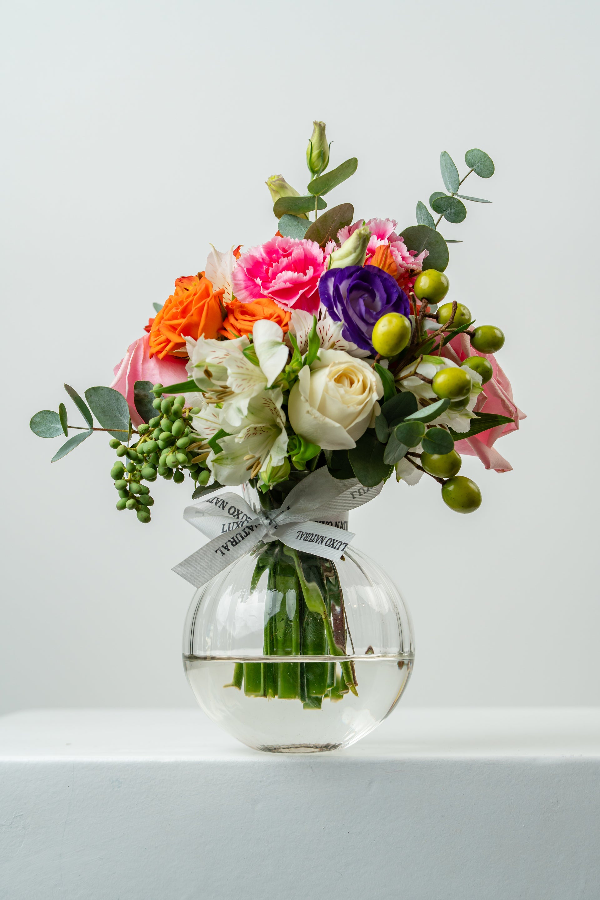 Floreira Mix de Flores — Arranjo Floreira Floral em Vaso de Vidro | Luxo Natural