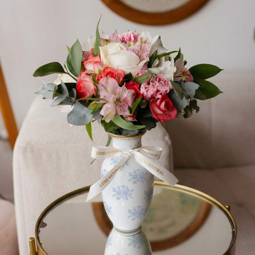 Vaso Afeto P Floral — Vasinho de Porcelana com Estampa Exclusiva | Luxo Natural